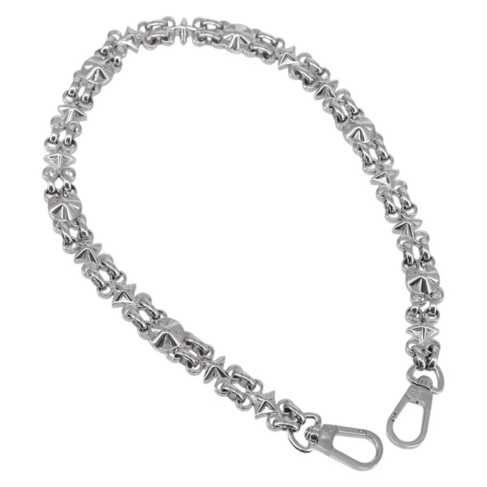 LOUIS VUITTON Chain Shoulder Strap metal 23.6"" Silver LV Auth 150638